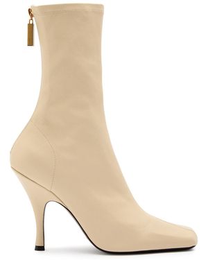 KHAITE Eva 100 Leather Mid-Calf Boots - Natural