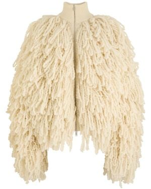 Stella McCartney Shaggy Wool-Blend Knitted Cardigan - Natural