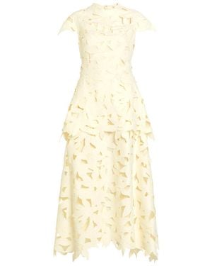 Jonathan Simkhai Neve Floral-Cutwork Woven Midi Dress - Natural