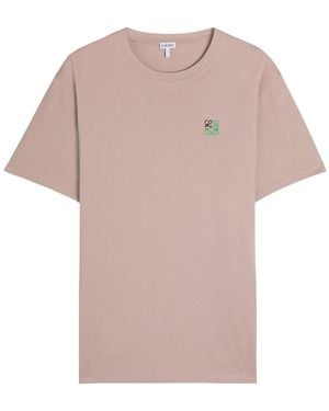 Loewe Anagram-Embroidered Cotton T-Shirt - Pink