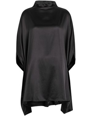 ARMARIUM Miranda Cape-Effect Stretch-Silk Satin Mini Dress - Black