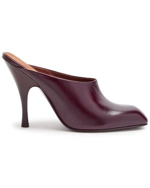 KHAITE Colt 100 Glossed Leather Mules - Purple