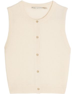 Alice + Olivia Loly Cashmere-Blend Vest - Natural