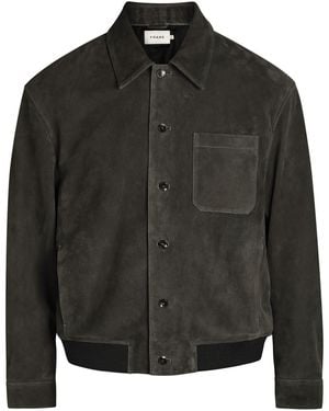 FRAME Suede Bomber Jacket - Black