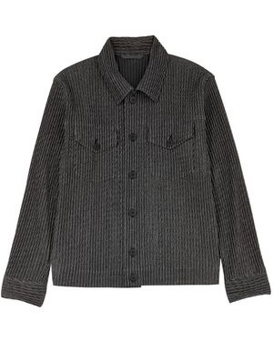 Homme Plissé Issey Miyake Pleated Printed Jersey Shirt - Grey