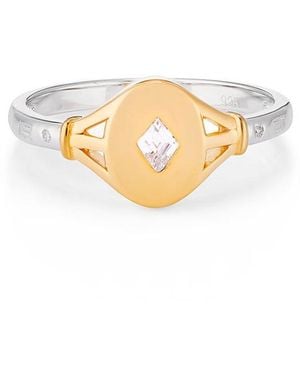V By Laura Vann Laura Vann Tilly 18Kt-Plated Signet Ring - White