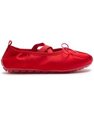 Simone Rocha Ballerina Grip Satin Ballet Flats - Red