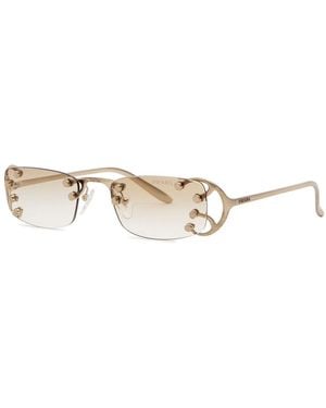 Prada Narrow Rimless Sunglasses in Metallic | Lyst UK