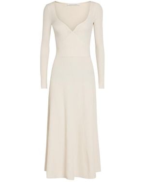 Maria McManus Ribbed-Knit Midi Dress - White