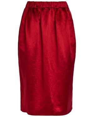 Maria McManus Satin Midi Tulip Skirt - Red