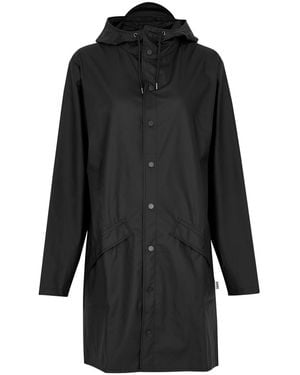 Rains Hooded Rubberised Jacket - Black