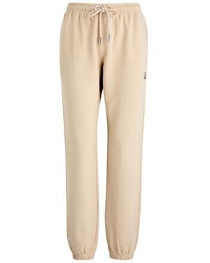 Moncler Logo Cotton Joggers - Natural