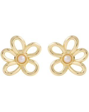 Daisy London Daisy Bow 18Kt-Plated Stud Earrings - Metallic