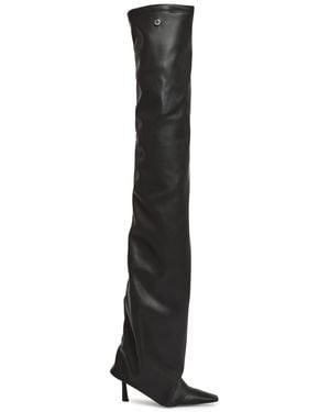 The Attico Robin 95 Gathered Over-The-Knee Boots - Black