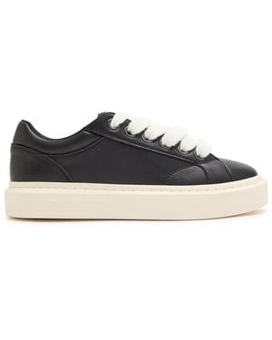 Cleens Ace Chunky-Lace Leather Trainers - Black