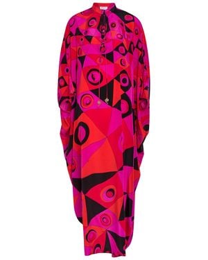 PUCCI Printed Silk Maxi Kaftan Dress - Red