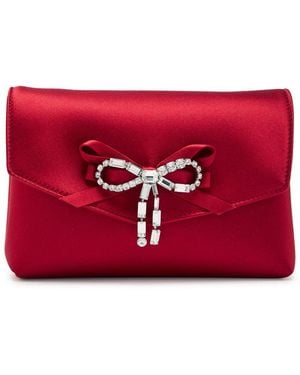 Jimmy Choo Soft Bow Mini Satin Clutch - Red