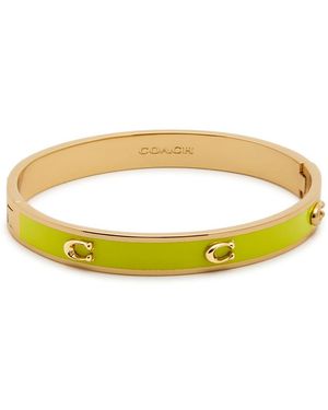 COACH Pegged Signature Logo Enamelled Bracelet - Yellow