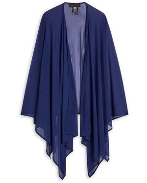 Talbot Runhof Sheer Stretch-Mesh Stole - Blue