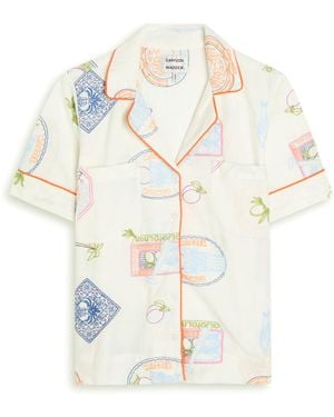 Damson Madder Chlo Embroidered Cotton-Blend Shirt - White
