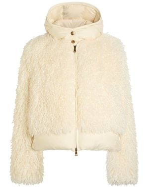 Moncler Vigiers Padded Faux Fur Jacket - Natural
