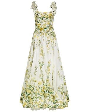 Alice + Olivia Haven Floral Cotton And Silk-Blend Maxi Dress - White