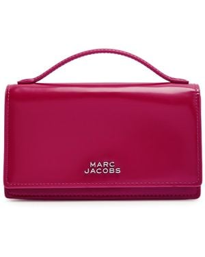 Marc Jacobs The Glam Mirror Mini Glossed Leather Cross-Body Bag - Purple