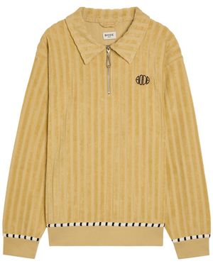 Bode Croquet Ground Striped Terry-Cotton Sweatshirt - Metallic