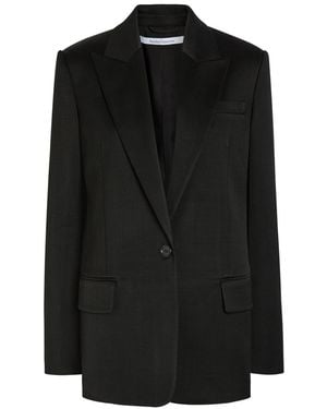 Another Tomorrow Oversized Twill Blazer - Black