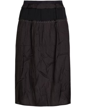 Maison Margiela Layered Satin Midi Skirt - Black