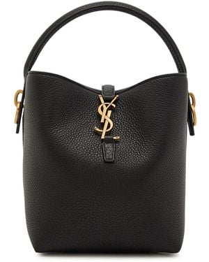 Saint Laurent Le 37 Small Grained Leather Bucket Bag - Black