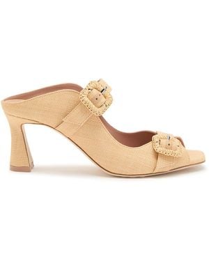 Malone Souliers Kimberly 70 Double-Strap Raffia Sandals - Pink