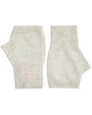 Crush Winnie Fingerless Cashmere Gloves - White