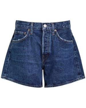 Agolde Parker Distressed Denim Shorts - Blue