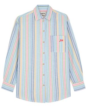 Damson Madder Skyla Striped Cotton-Blend Shirt - Blue