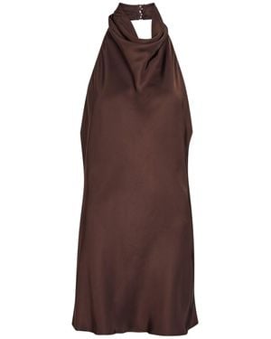ARMARIUM Camille Satin Mini Dress - Brown
