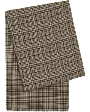 Brunello Cucinelli Houndstooth Cashmere Scarf - Gray