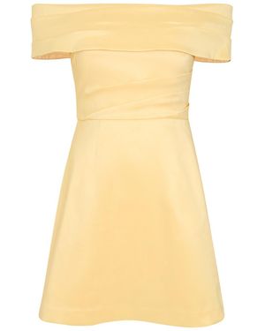 Rebecca Vallance Mandy Pleated Slubbed-Poplin Mini Dress - Yellow