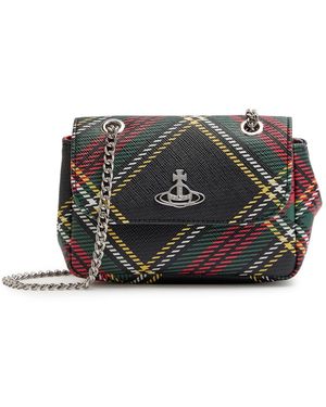 Vivienne Westwood Small Tartan Faux Leather Cross-Body Bag - Grey