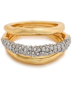 Alexis Solanales Orbiting Crystal-Embellished Ring - White