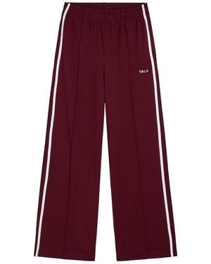 Tala Striped Straight-Leg Jersey Joggers - Red