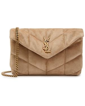 Saint Laurent Toy Quilted Suede Cross-Body Bag - Brown