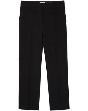 TOTEME Cropped Straight-Leg Trousers - Black