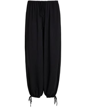 TOVE Estelia Draped Barrel-Leg Crepe Trousers - Black