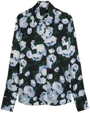 Stella McCartney Bunch Of Roses Floral-Print Satin Shirt - Green