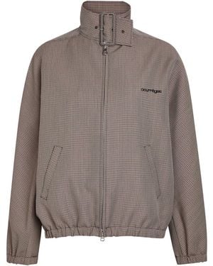 Courreges Houndstooth Wool-Blend Bomber Jacket - Brown