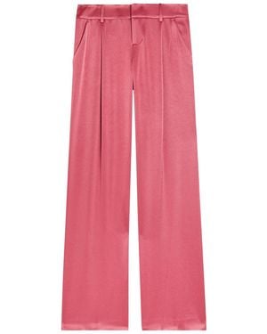 Alice + Olivia Eric Wide-Leg Satin Trousers - Pink