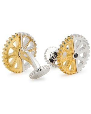 Tateossian Puzzle Gear-Plated Cufflinks - White