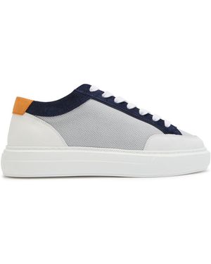 Cleens Luxor Panelled Woven Trainers - White