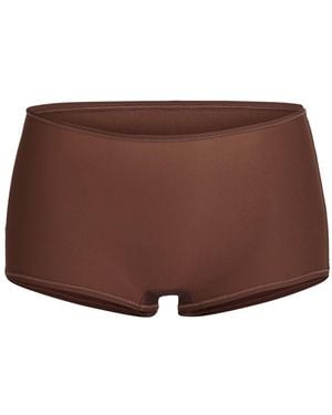 Skims Stretch-Jersey Boy Shorts - Brown